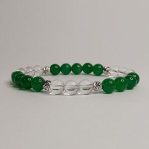 Браслет з хризопразу та гірського кришталю