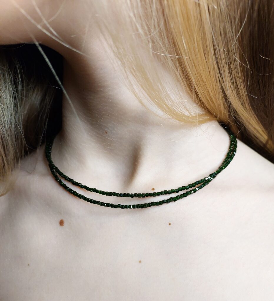 Подвійний чокер з зеленого авантюрину