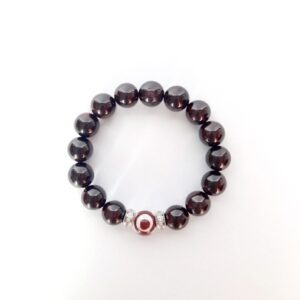 Браслет з граната, агата ДЗИ та фурнітури MILANO LUX