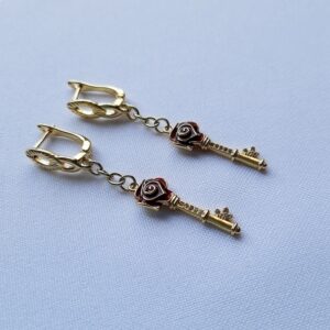 Сережки "Золотой ключик" з фурнітури MILANO LUX