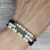 Браслет із чорного агату та кахолонгу