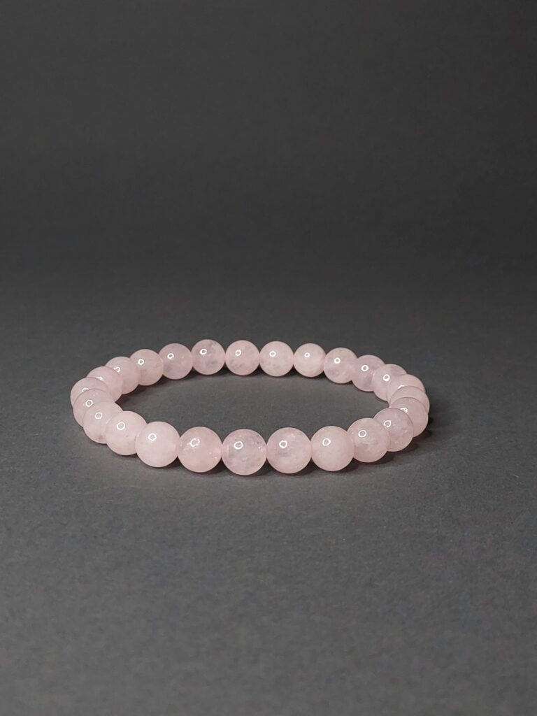 Браслет із натурального каміння рожевий кварц