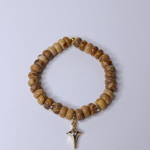 Браслет із пейзажної яшми та фурнітури MILANO LUX