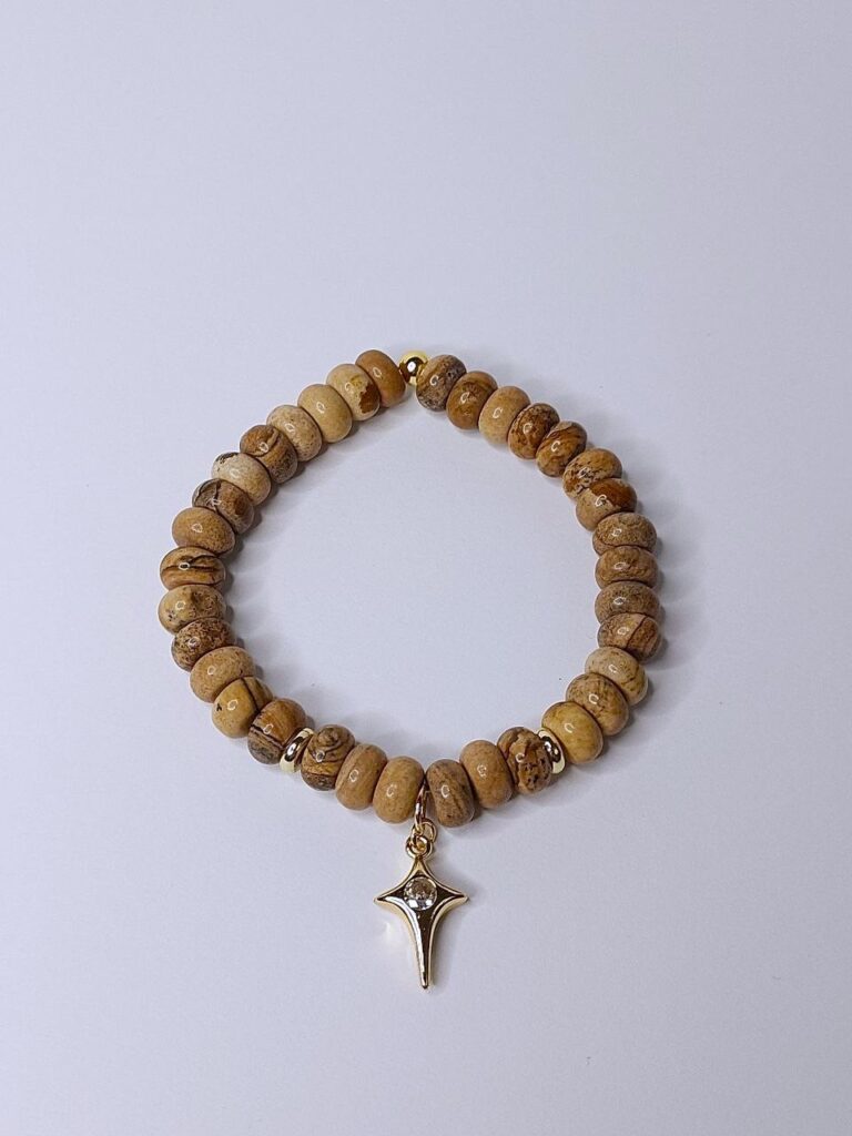 Браслет із пейзажної яшми та фурнітури MILANO LUX