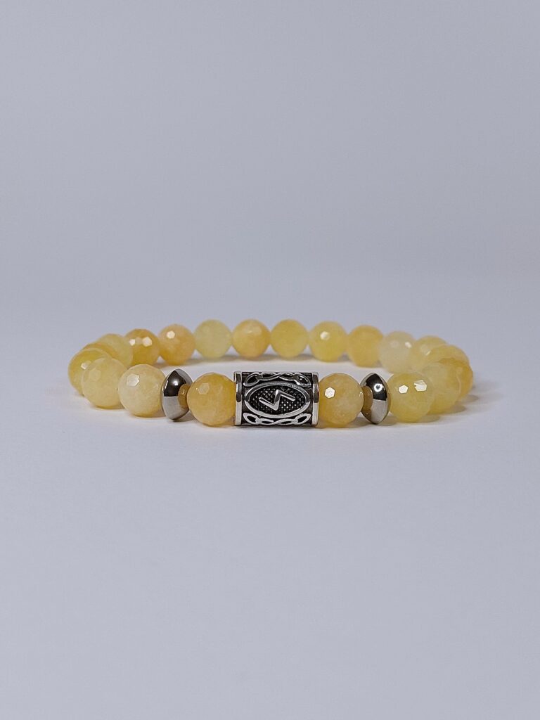 Рунний браслет “Енергетик” з цитрину та руни Соуло