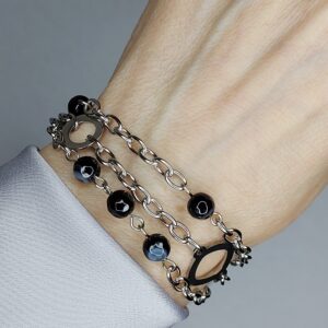 Браслет ланцюжок із агатом