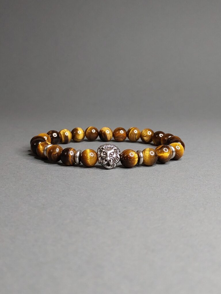 Браслет “Лев” з натурального тигрового ока