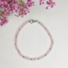 Браслет на ногу (Анклет) із натурального каміння рожевий кварц та фурнітури MILANO LUX