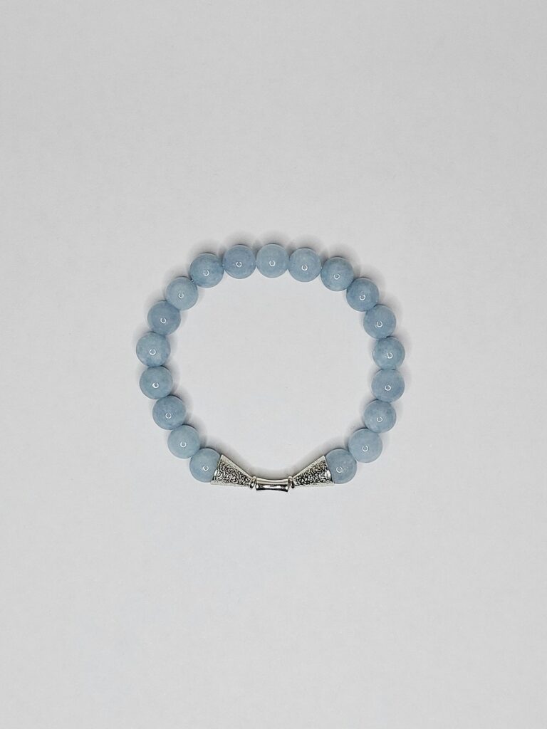 Браслет з аквамарину та срібної фурнітури