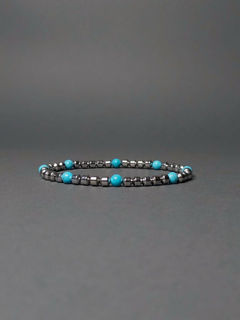 Браслет з гематиту та бірюзи