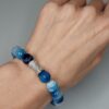 Браслет з гранованого синього агата