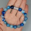 Браслет з гранованого синього агата
