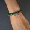 Браслет з малахіта та фурнітури MILANO LUX “Зелена конюшина”