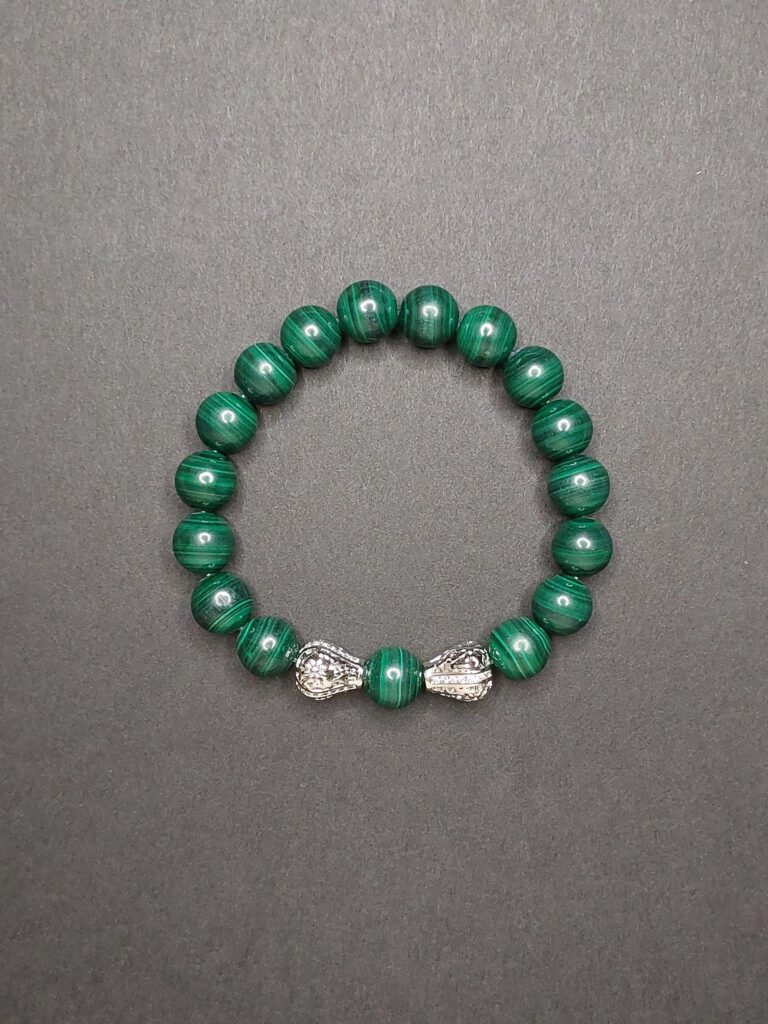 Браслет з малахіту та фурнітури MILANO LUX