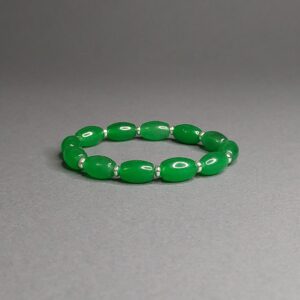 Браслет з натурального хризопразу та гематиту