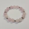 Браслет з рожевого кварца, фурнітура медична сталь