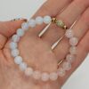 Браслет з рожевого кварца, місячного каміння