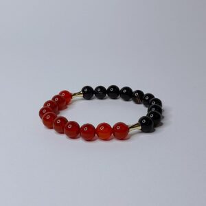 Браслет з сердоліку та чорного агата та фурнітури MILANO LUX