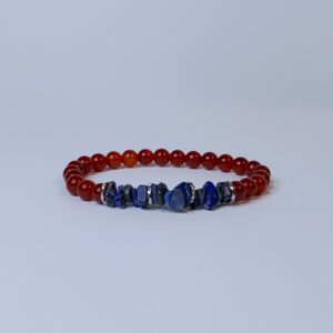 Браслет з сердоліку та крошки лазуриту