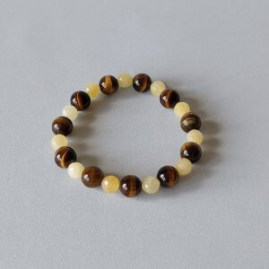 Браслет з цитрину та тигрового ока