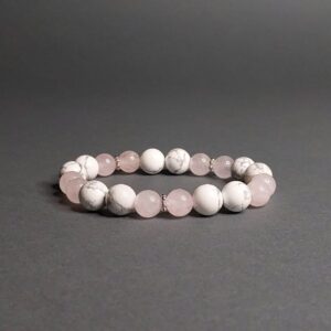 Браслет із кахолонгу та рожевого кварцу