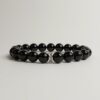 Браслет з чорного турмаліну (шерлу) з фурнітурой MILANO LUX