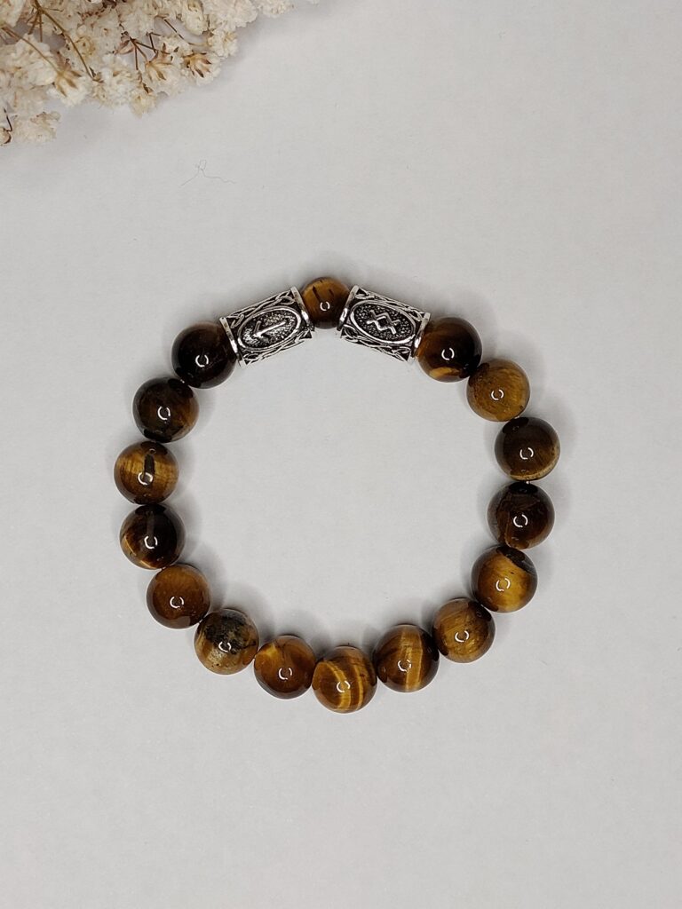Рунний браслет з камінням тигрове око “Швидкий виконавець бажання”