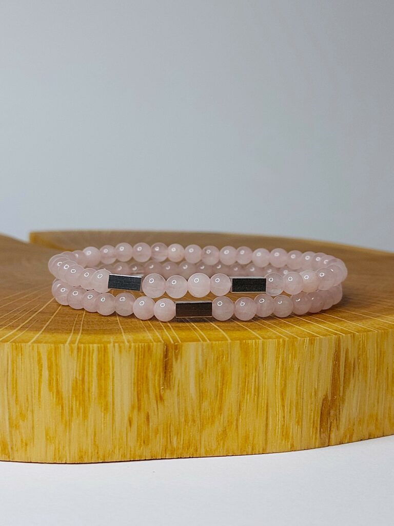 Сет браслетів із рожевого кварцу “Ніжність”