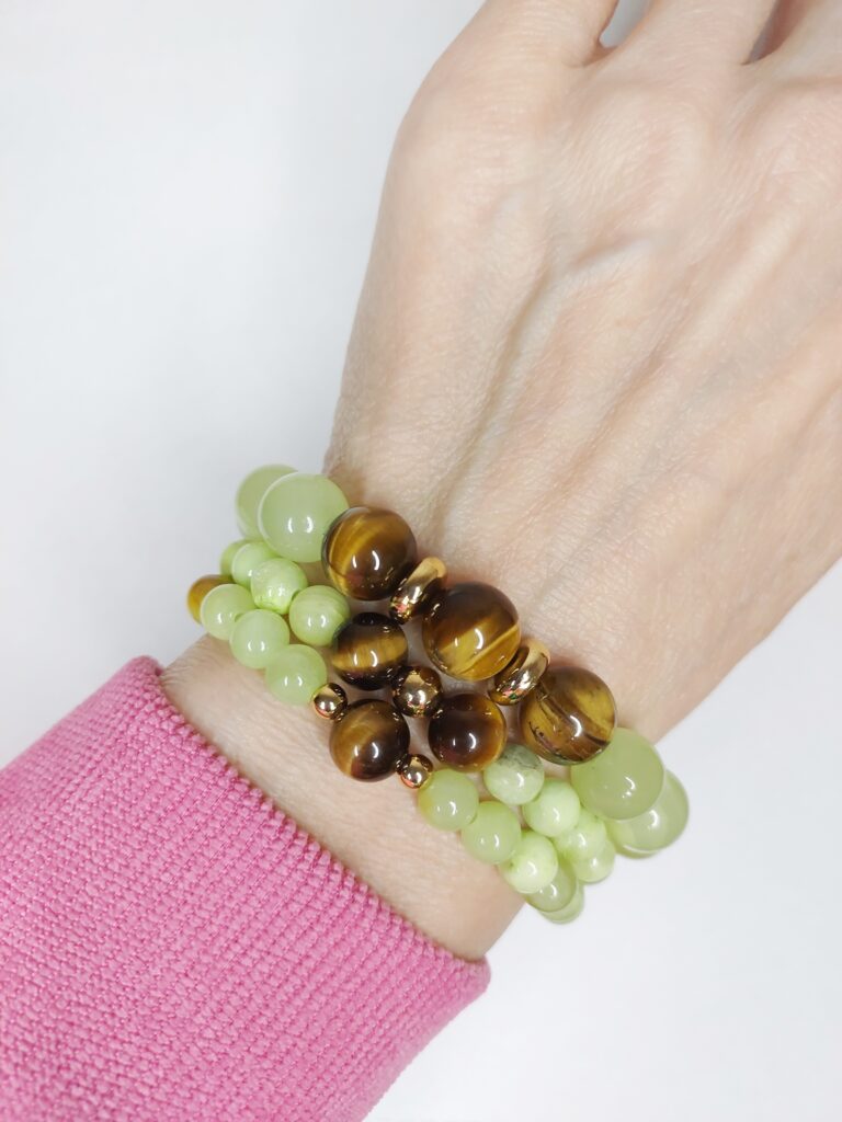 Сет браслетів з оніксу та тигрового ока “Зоряний день”