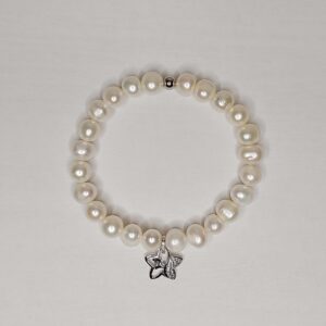 Жіночий браслет з перлин та кулону Квітка